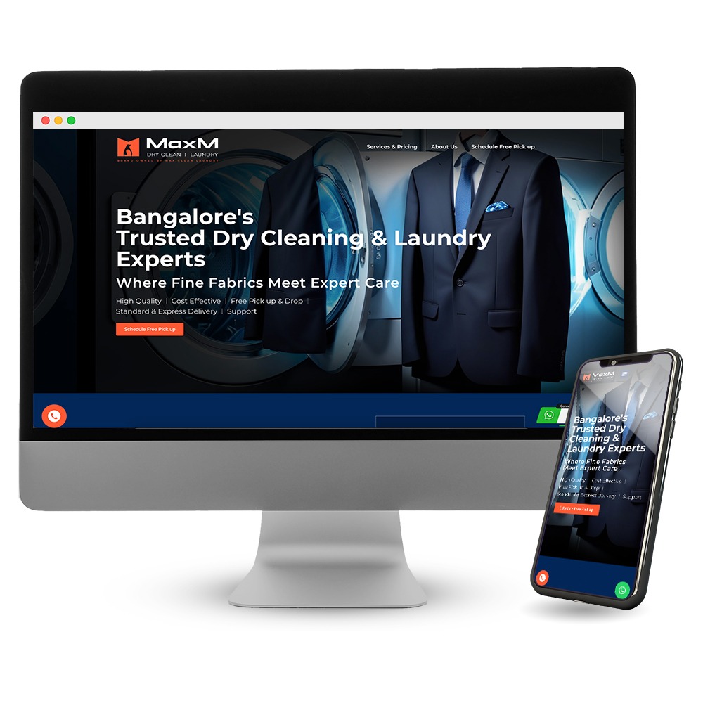 Website Designing for MaxM Dry Clean & Laundry